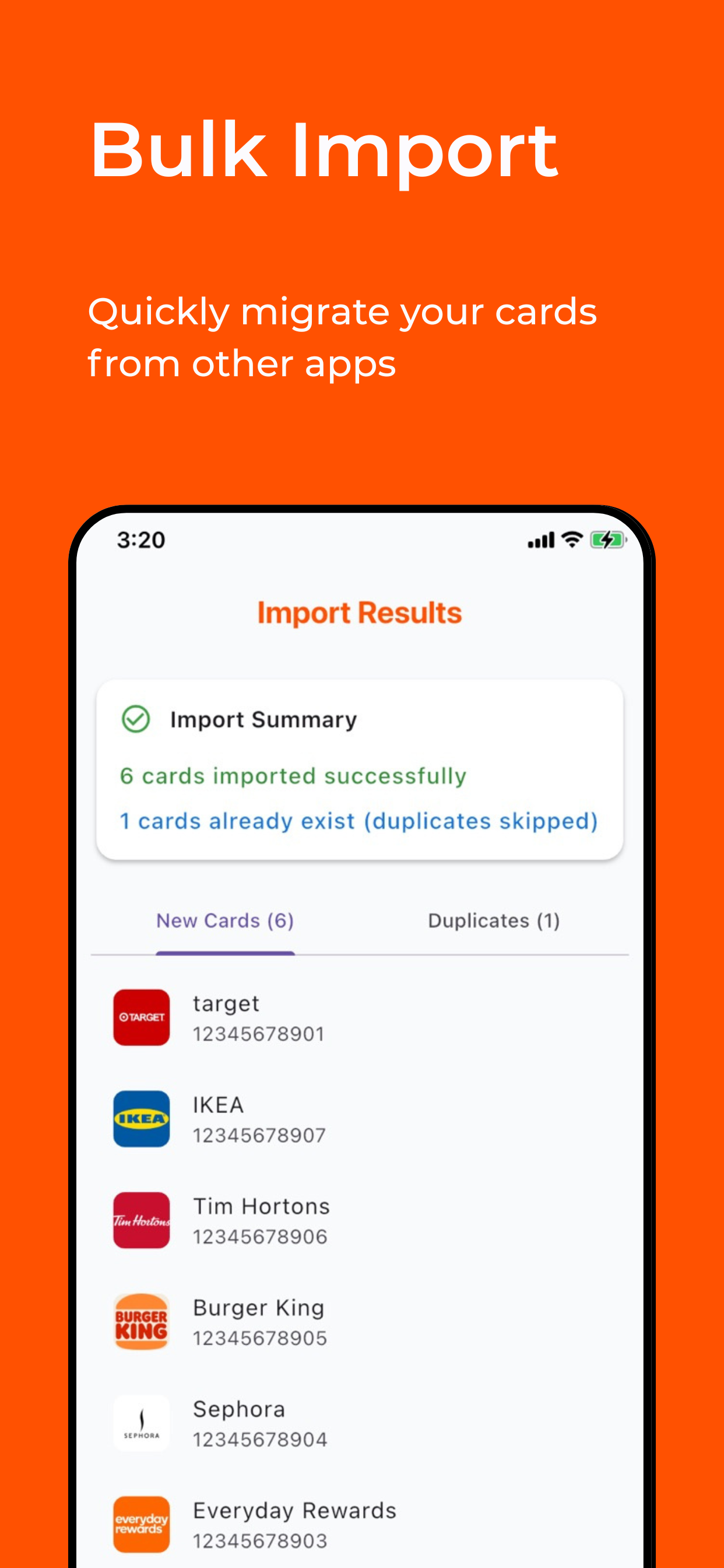 RooCards bulk import results